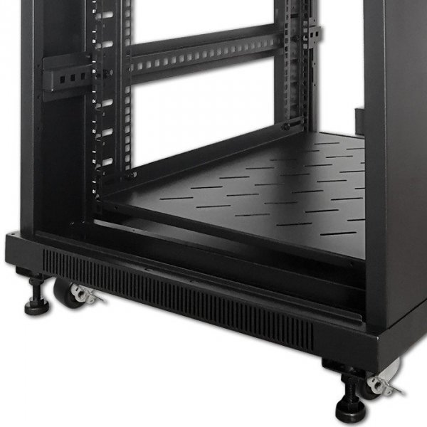 Qoltec Zestaw kółek z gwintem i hamulcem do szaf RACK 19&quot; | 4szt.