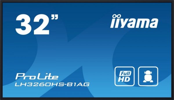 IIYAMA Monitor wielkoformatowy 31.5 cala LH3260HS-B1AG matowy 24h/7  500(cd/m2) VA 1920 x 1080 FHD Android.11 Wifi CMS(iiSignage