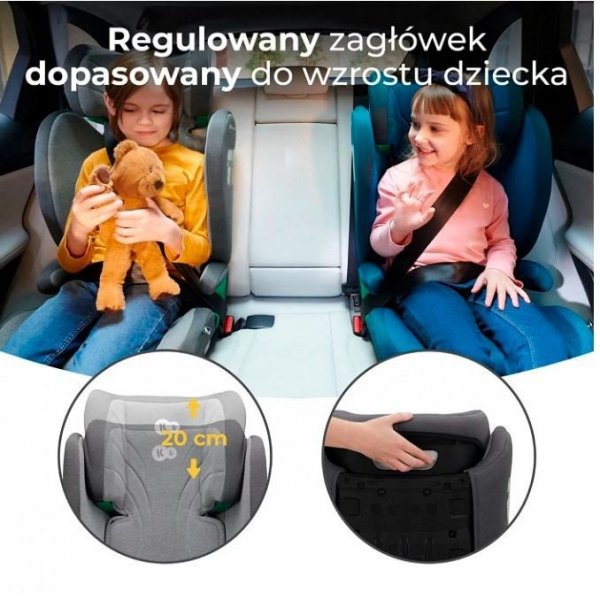 Kinderkraft Fotelik samochodowy JUNIOR FIX 2 i-Size 100-150 cm ROCKET GREY