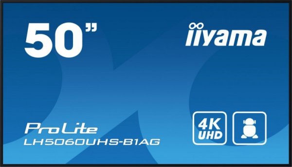 IIYAMA Monitor wielkoformatowy 49.5 cala LH5060UHS-B1AG matowy 24h/7 500(cd/m2) VA 3840 x 2160 UHD(4K) Android.11 Wifi CMS(iiSig