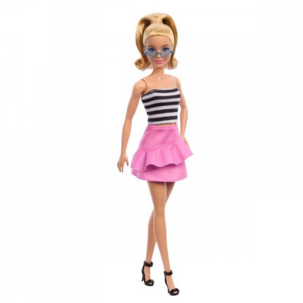 Mattel Lalka Barbie Fashionistas top w biało-czarne paski
