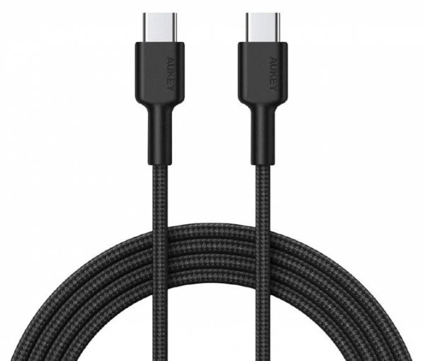 AUKEY CB-CD45 nylonowy kabel USB C - USB C | 0,9m | 3A | 60W PD | 20V