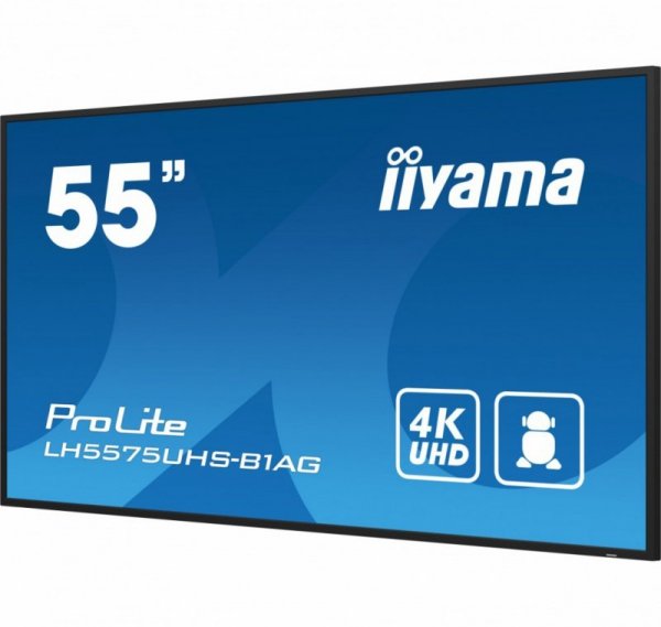 IIYAMA Monitor 54.6 cali ProLite LH5575UHS-B1AG 24/7,IPS,ANDROID.11,4K,500cd/m2,WiFi,3xHDMI,DP,Daisy/Chain,2xUSB,2x10W,RJ45,iiSi