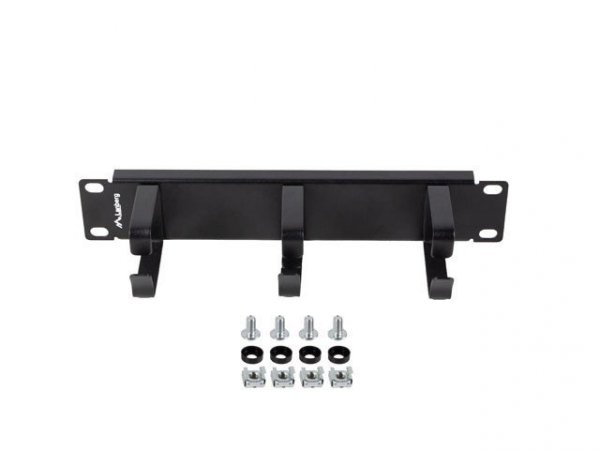 Lanberg Organizer kabli 10 cali z 3 metalowymi uchwytami TYP B czarny