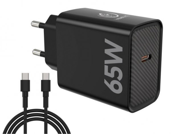 Rebeltec Zasilacz PD65W USB-C uniwersalny do notebooków, smartfonów, tabletów, power banków oraz innych urządzeń z gniazdem zasi