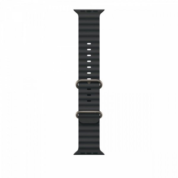 Apple Pasek Ocean w kolorze czarnym do koperty 49 mm - elementy z tytanu w kolorze naturalnym