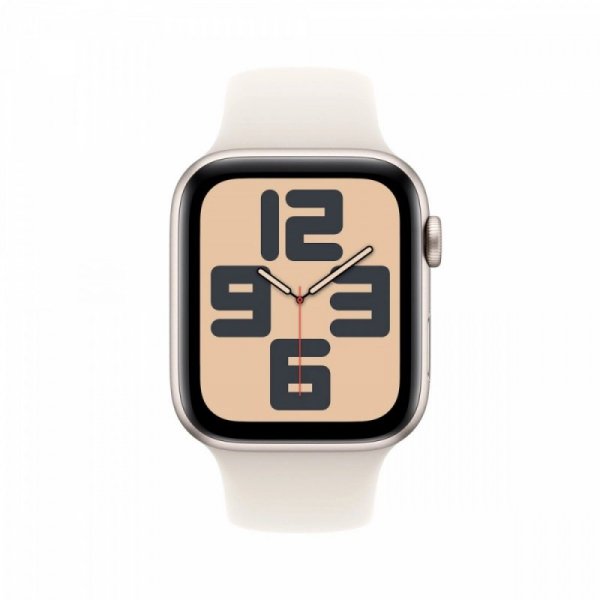 Apple Watch SE GPS, koperta 40 mm z aluminium w kolorze księżycowej poświaty z paskiem sportowym w kolorze księżycowej poświaty 