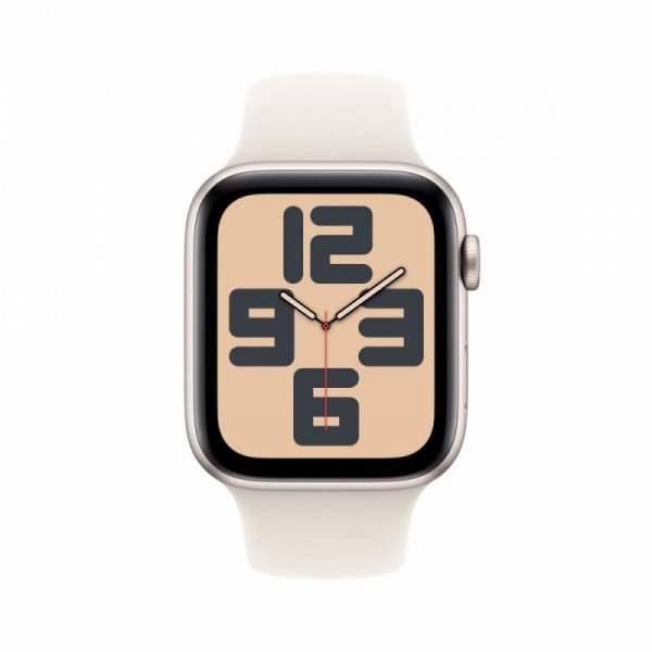 Apple Watch SE GPS + Cellular, koperta 44 mm z aluminium w kolorze księżycowej poświaty z paskiem sportowym w kolorze księżycowe