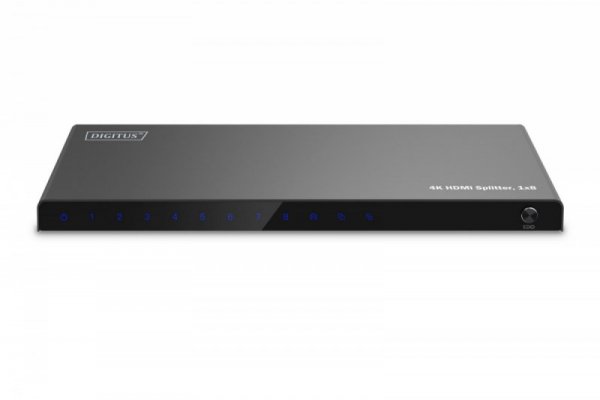 Digitus Rozdzielacz/Splitter HDMI 1x8, 4K/60Hz UHD z HDR, 18 Gbps, HDCP 2.2, EDID