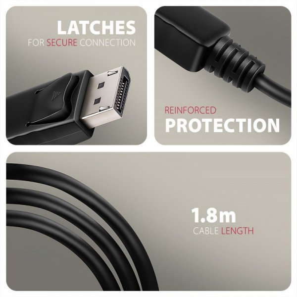AXAGON RVD-HI20C2 Adapter aktywny DisplayPort -&gt; HDMI 1.4, 4K/60Hz, kabel 1,8m
