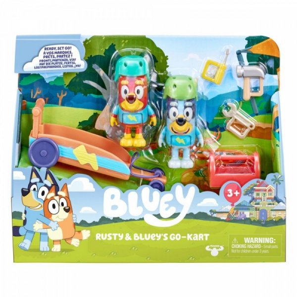 Tm Toys Zestaw figurek Bluey Gokart + 2 figurki piesków