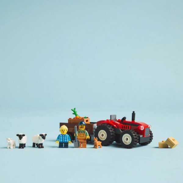 LEGO Klocki City 60461 Czerwony traktor z przyczepą i owcą