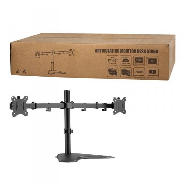 LogiLink Uchwyt na 2 monitory, 17-32 cali, stalowy