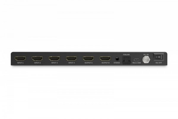 Digitus Przełącznik/Matrix HDMI 4/2-porty 4K/30Hz UHD HDCP 1.4 audio z pilotem