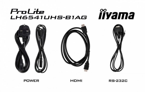 IIYAMA Monitor 65 cali LH6541UHS-B1AG VA,4K,24/7,LAN,USB,HDMI,500cd/m2,     Haze(25%),2x10W,Pion/Poziom