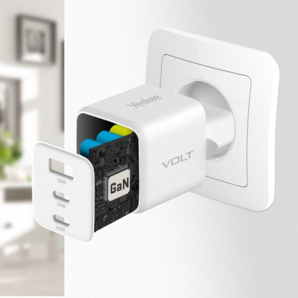 YENKEE Ładowarka sieciowa 3xUSB 65W 3,24A Power Delivery 3.0 QC4.0