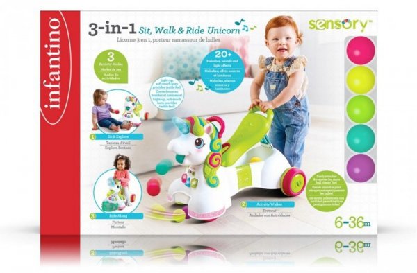 B-kids Jeździk, pchacz 3w1 - Jednorożec