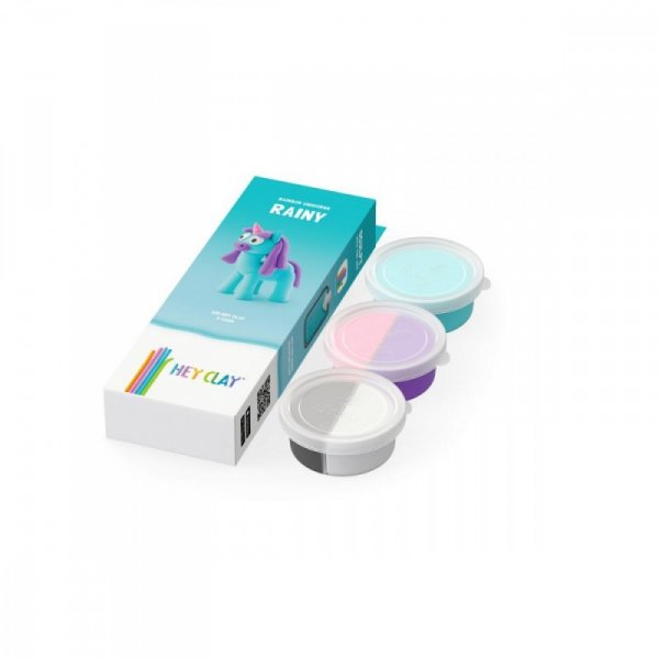 Tm Toys Masa plastyczna Hey Clay Jednorożce 3 pak, Rainy