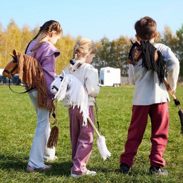 Tootiny Koń na kiju Hobby Horse HOPPIHORSE A4 Bay - ciemny brąz, maść gniada