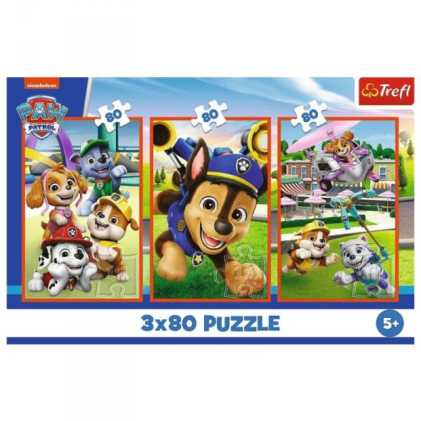 Trefl Puzzle 3x80 elementów Psia zgraja Psi Patrol Paw Patrol