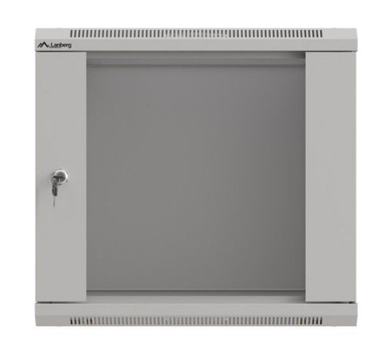 Lanberg Szafa instalacyjna rack wisząca 19&quot; 9U 540x350 szara drzwi przeszklone ( flat pack)