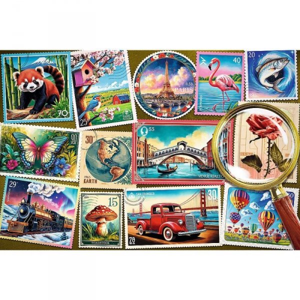 Trefl Puzzle 300 elementów EasyPiece Znaczki pocztowe; dla seniora
