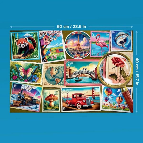 Trefl Puzzle 300 elementów EasyPiece Znaczki pocztowe; dla seniora