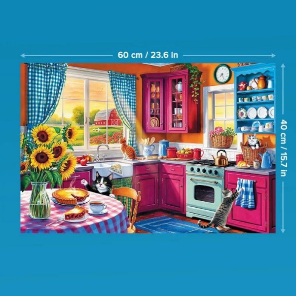 Trefl Puzzle 300 elementów EasyPiece Poranek w kuchni; dla seniora