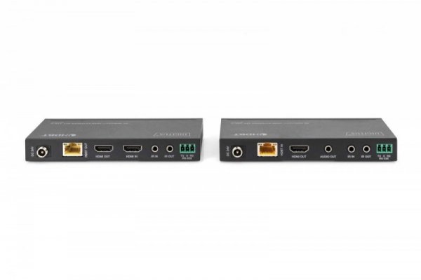 Digitus Przedłużacz / Extender HDMI HDBaseT 150m kat.5e/6/74K 60Hz PoC (Power over Cable) IR audio (zestaw)