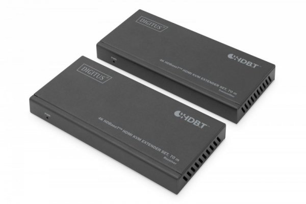 Digitus Przedłużacz/Extender KVM HDMI+USB HDBaseT 70m 4K30Hz HDCP 2.2 PoC (Power over Cable) audio IR zestaw