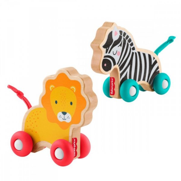 Fisher Price Wood Drewniane zwierzątka do pchania