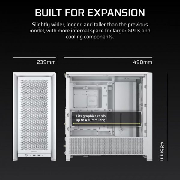 Corsair Obudowa FRAME 4000D RS White Mid Tower ATX
