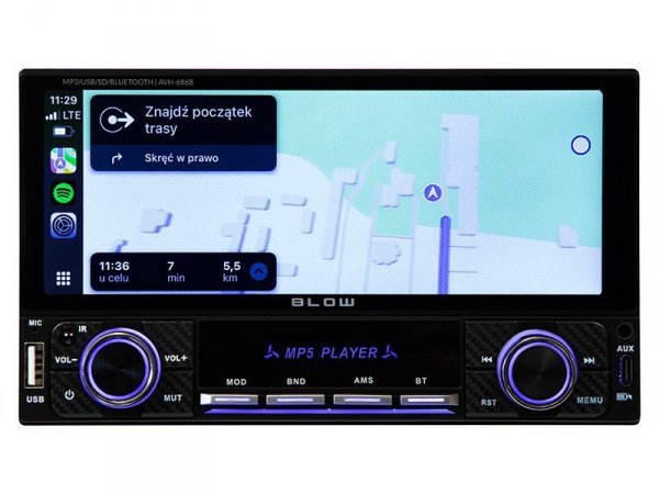 BLOW Radio samochodowe AVH-686B 2DIN 7 cali RDS MP3/USB/micro SD/BLUETOOTH