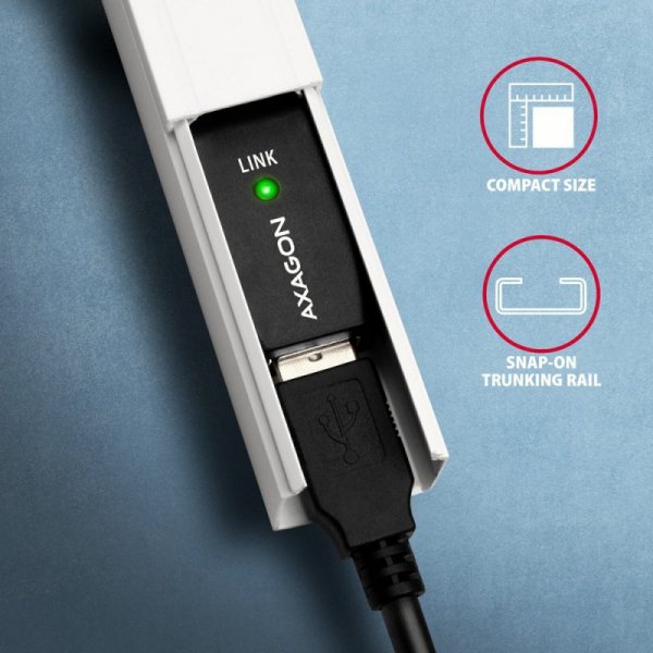 AXAGON ADR-207 USB 2.0 A-M -&gt; A-F aktywny kabel przedłużacz/wzmacniacz 7.5m