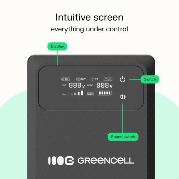 Green Cell Zasilacz awaryjny UPS AVR PowerCore 800W/1200VA 12VDC