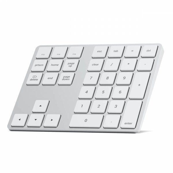 Satechi  Aluminium Extended Keypad - bezprzewodowa klawiatura numeryczna z wbudowanymi skrótami klawiszowymi Bluetooth (silver)