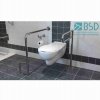 WC - Klappgriff freistehend für barrierefreies Bad 60 cm aus rostfreiem Edelstahl ⌀ 25 mm