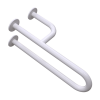 Stützgriff für barrierefreies Bad rechts montierbar 60 cm ⌀ 32 mm mit Abdeckrosetten