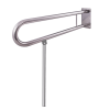 WC - Klappgriff für barrierefreies Bad mit Stützbein 85 cm aus rostfreiem Edelstahl ⌀ 32 mm