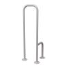 WC-Stützgriff für barrierefreies Bad zur Bodenmontage links 80 cm hoch weiß ⌀ 25 mm