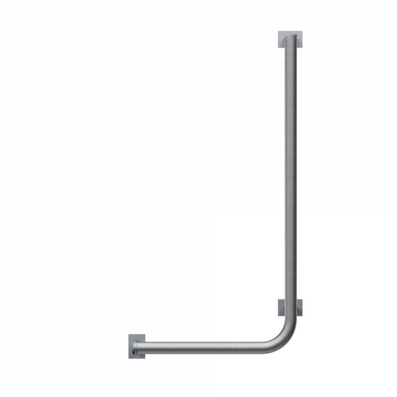 Winkelgriff für barrierefreies Bad 60/40 cm rechts / links montierbar aus rostfreiem Edelstahl ⌀ 32 mm MODULAR