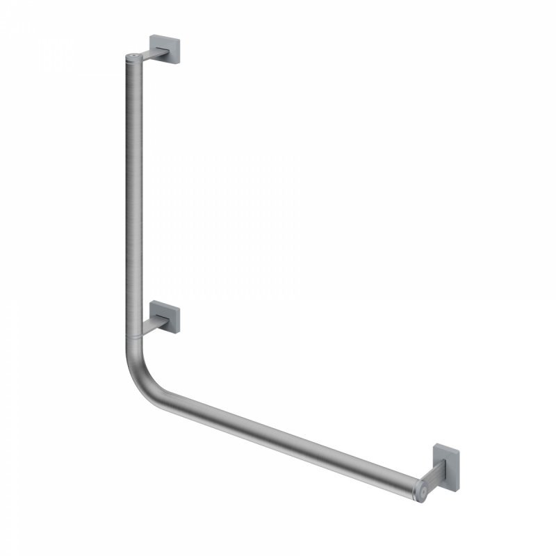 Winkelgriff für barrierefreies Bad 50/50 cm aus rostfreiem Edelstahl ⌀ 25 mm