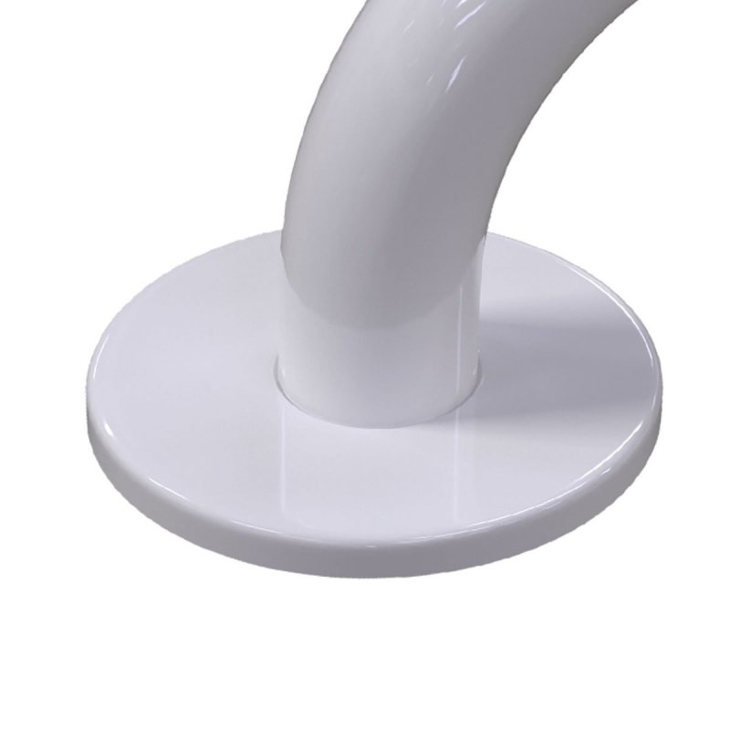 Duschhandlauf Winkelgriff für barrierefreies Bad 60/60 cm weiß ⌀ 32 mm mit Abdeckrosetten