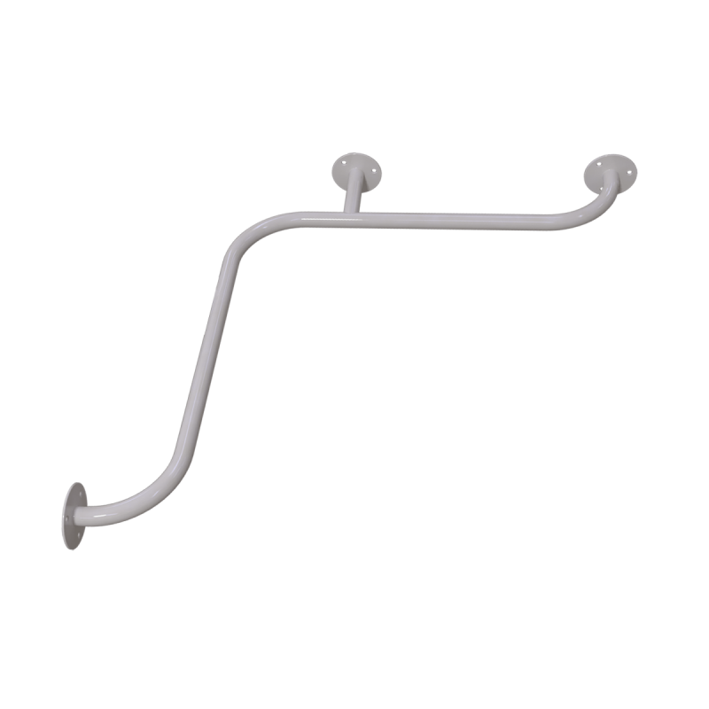 Duschhandlauf Winkelgriff für barrierefreies Bad 60/60 cm weiß ⌀ 25 mm
