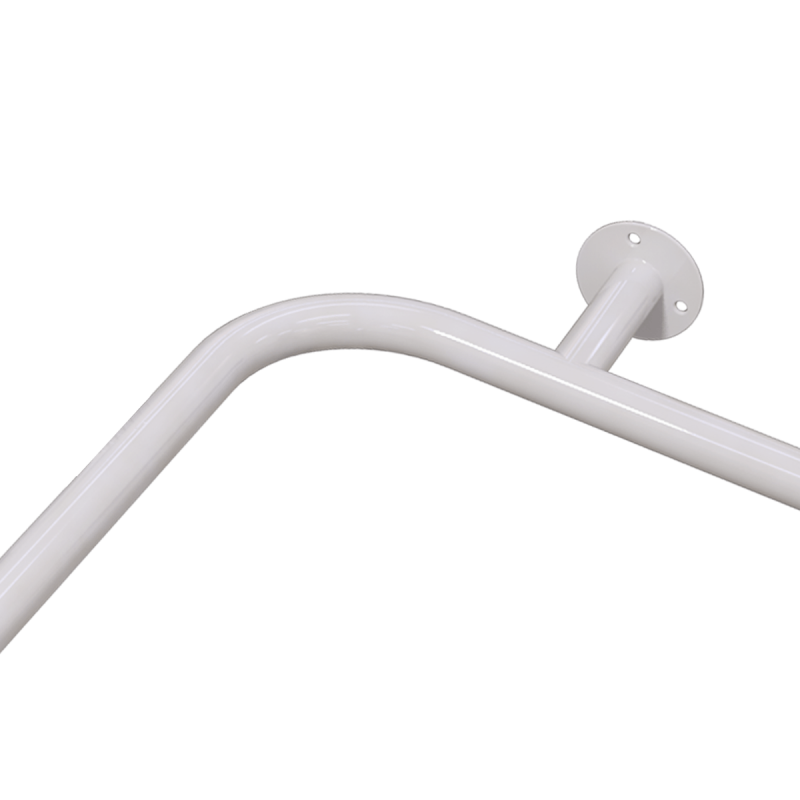 Duschhandlauf Winkelgriff für barrierefreies Bad 50/50 cm weiß ⌀ 32 mm