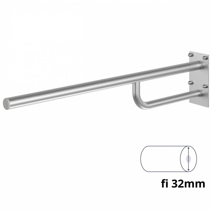 Stützgriff für barrierefreies Bad 70 cm aus rostfreiem Edelstahl ⌀ 32 mm MODULAR