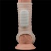 Vibrating Wave Knights Ring with Scrotum Sleeve (White)