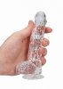 6 / 15 cm Realistic Dildo With Balls - Transparent