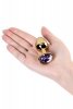Golden anal plug TOYFA Metal,with a amethyst colored gem