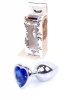 Plug-Jewellery Silver  Heart PLUG- Dark Blue